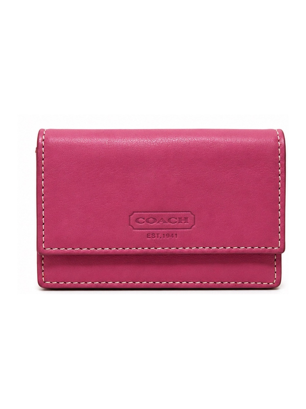 COACH EST. 1941 Heritage Orchid Pink Leather Multi Gusset Accordion Card Case